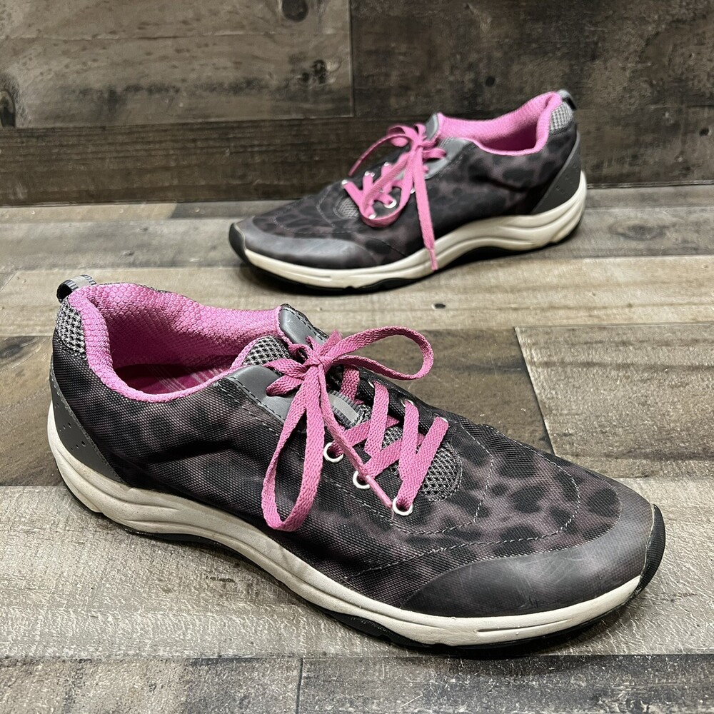 Vionic 335 Tourney Womens Comfort Shoes Purple/Dark Gray Print Size 8.5